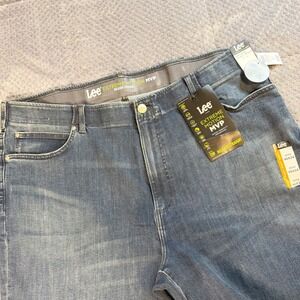 Lee Extreme Motion MVP Relaxed Straight Jeans Mens 46x34 Executive Blue Big Tall